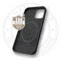 Xqisit NP Coque en silicone Anti Bac Magnet Coque recycl&eacute;e compatible avec iPhone 15 Pro - Noir