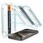 Spigen Glass Avec Cadre De Montage EZ FIT 2 Pack Protecteur D&#039;&eacute;cran pour iPhone 15 Pro Max - Transparent