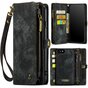 Caseme Vintage &Eacute;tui portefeuille compatible avec iPhone 7, 8, SE 2020 et SE 2022 - noir