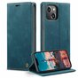 &Eacute;tui portefeuille r&eacute;tro Caseme compatible avec iPhone 15 Plus - Bleu