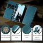 &Eacute;tui portefeuille r&eacute;tro Caseme compatible avec iPhone 15 Pro - Bleu