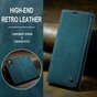 &Eacute;tui portefeuille r&eacute;tro Caseme compatible avec iPhone 15 Pro - Bleu