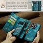 &Eacute;tui portefeuille Caseme Vintage pour iPhone 15 Pro - Bleu