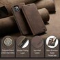 &Eacute;tui portefeuille r&eacute;tro Caseme compatible avec iPhone 15 Plus - Caf&eacute;