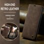 &Eacute;tui portefeuille r&eacute;tro Caseme compatible avec iPhone 15 Plus - Caf&eacute;