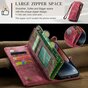 Caseme Vintage &Eacute;tui portefeuille compatible avec iPhone 15 Plus - Rouge
