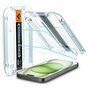 Spigen Glass Mounting Frame EZ FIT 2 Pack AGL06883 Protecteur d&#039;&eacute;cran compatible avec iPhone 15 Plus - Transparent
