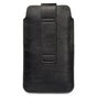 Litchee Cuir Texture Universal Phone Pouch Insert Case Max 5,5 Pouces Comme IPhone SE Et 13 Mini - Noir