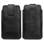 Litchee Cuir Texture Pochette De T&eacute;l&eacute;phone Universelle Insert De Ceinture Clip De Ceinture Max 5,5 Pouces Comme compatible avec iPhone SE Et 13 Mini - Noir