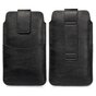 Litchee Cuir Texture Universal Phone Pouch Insert Case Max 5,5 Pouces Comme IPhone SE Et 13 Mini - Noir