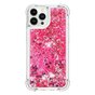 Coque en TPU paillet&eacute; avec coins renforc&eacute;s compatible avec iPhone 16 Pro - rose transparent