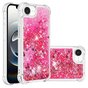 Coque en TPU paillet&eacute; avec coins renforc&eacute;s compatible avec iPhone 16e - rose transparent