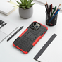 B&eacute;quille Antichoc En Plastique Antid&eacute;rapant Et &Eacute;tui TPU compatible avec iPhone 14 Plus - Rouge