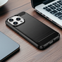 Coque de protection Carbon Armor antichoc en TPU compatible avec iPhone 11 Pro Max - Noir