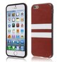 Leather Stripe Cover compatible avec iPhone 6 6s - &Eacute;tui en TPU marron rayures blanches