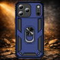 Coque iPhone 17 Pro Max Bleu &ndash; Coque Armor Antichoc avec Support Anneau M&eacute;tallique (Compatible avec iPhone 17 Pro Max)