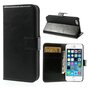 &Eacute;tui et portefeuille en cuir noir compatible avec iPhone 5 5s SE 2016