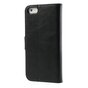 &Eacute;tui et portefeuille en cuir noir compatible avec iPhone 5 5s SE 2016