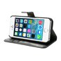 &Eacute;tui et portefeuille en cuir noir compatible avec iPhone 5 5s SE 2016