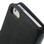 &Eacute;tui et portefeuille en cuir noir compatible avec iPhone 5 5s SE 2016