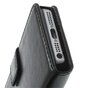 &Eacute;tui et portefeuille en cuir noir compatible avec iPhone 5 5s SE 2016