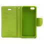 &Eacute;tui de biblioth&egrave;que portefeuille d&#039;origine Mercury Goospery compatible avec iPhone 5 5s SE 2016 portefeuille bleu fonc&eacute; vert