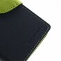 &Eacute;tui de biblioth&egrave;que portefeuille d&#039;origine Mercury Goospery compatible avec iPhone 5 5s SE 2016 portefeuille bleu fonc&eacute; vert