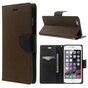 Mercury Goospery Bookcase case iPhone 6 Plus 6s Plus Wallet case Marron portefeuille noir