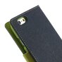 Biblioth&egrave;que portefeuille bleue d&#039;origine Mercury Goospery compatible avec iPhone 6 6s Portefeuille en cuir bleu fonc&eacute;