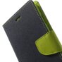 Biblioth&egrave;que portefeuille bleue Mercury Goospery compatible avec iPhone 6 Plus 6s Plus &Eacute;tui portefeuille en cuir bleu fonc&eacute;