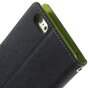 Biblioth&egrave;que portefeuille bleue Mercury Goospery compatible avec iPhone 6 Plus 6s Plus &Eacute;tui portefeuille en cuir bleu fonc&eacute;