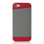 Coque en TPU GGMM iFreedom Series compatible avec iPhone 5/5s et SE 2016 Gris avec Rouge Blanc