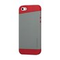 Coque en TPU GGMM iFreedom Series compatible avec iPhone 5/5s et SE 2016 Gris avec Rouge Blanc