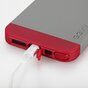 Coque en TPU GGMM iFreedom Series compatible avec iPhone 5/5s et SE 2016 Gris avec Rouge Blanc