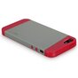 Coque en TPU GGMM iFreedom Series compatible avec iPhone 5/5s et SE 2016 Gris avec Rouge Blanc