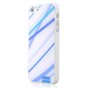 Coque Comma bleue et blanche compatible avec iPhone 5/5s et SE 2016 coque rigide avec lignes bleues