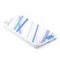 Coque Comma bleue et blanche compatible avec iPhone 5/5s et SE 2016 coque rigide avec lignes bleues