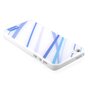 &Eacute;tui bleu blanc Comma pour iPhone 5 5s SE 2016 rigide avec lignes bleues