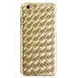 Coque rigide dor&eacute;e robuste compatible avec iPhone 5/5s et SE 2016 structure 3D tiss&eacute;e Housse de luxe