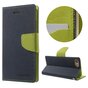 Mercury Goospery wallet Bookcase case compatible avec iPhone 7 8 SE 2020 SE 2022 Cuir bleu fonc&eacute; - portefeuille