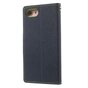 Mercury Goospery wallet Bookcase case compatible avec iPhone 7 8 SE 2020 SE 2022 Cuir bleu fonc&eacute; - portefeuille