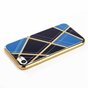 Coque en silicone Chic compatible avec iPhone 7 8 SE 2020 SE 2022 Lignes de design dor&eacute;es Bleu