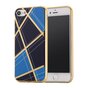 Coque en silicone Chic compatible avec iPhone 7 8 SE 2020 SE 2022 Lignes de design dor&eacute;es Bleu
