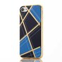 Coque en silicone Chic compatible avec iPhone 7 8 SE 2020 SE 2022 Lignes de design dor&eacute;es Bleu
