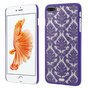 Coque rigide violette motif henn&eacute; compatible avec iPhone 7 Plus 8 Plus coque transparente