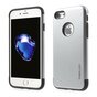 Caseology Coque argent&eacute;e compatible avec iPhone 7 8 Coque en silicone TPU argent&eacute;e Coque noire