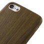 Coque en bois et silicone compatible avec iPhone 7, 8, SE 2020, SE 2022, coque en bois TPU, imitation bois fonc&eacute;