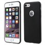 Coque en silicone noire unie compatible avec iPhone 7 8 Couverture noire mate