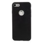 Coque en silicone noire unie compatible avec iPhone 7 8 Couverture noire mate
