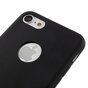 Coque en silicone noire unie compatible avec iPhone 7 8 Couverture noire mate